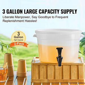 Dispenser per Bevande in Plastica da 3 Galloni con Rubinetto e Coperchio per Feste - Dispenser per Succhi, Tè Freddo, Limonata - Product Image 3