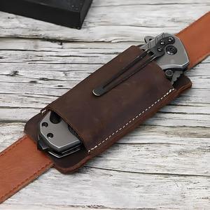 Leather Cover Adjustable Strap Holster Universal Belt Sheath Double Stitch Customized ODM OEM Factory Waterproof Belt Clip 200 - Product Image 3