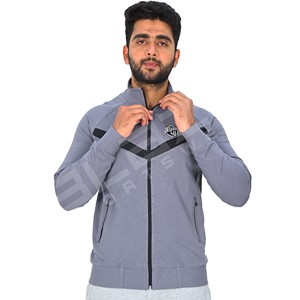 Sweat à capuche unisexe à manches longues de qualité supérieure avec fermeture éclair Poches latérales élégantes et panneaux latéraux brodés contrastés pour hommes sweats à capuche - Product Image 1