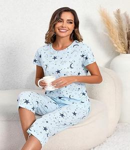 ชุดนอนผู้หญิง 2 ชิ้น ผ้าฝ้ายเนื้อนุ่มพิมพ์ลายคุณภาพสูง น้ำหนักเบา ทรงคลาสสิก สวมใส่สบาย สีสันตามสั่ง - Product Image 5