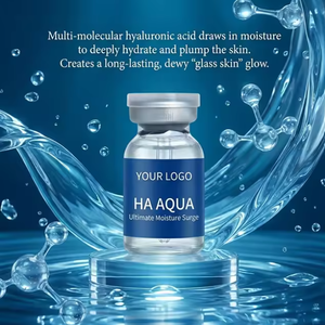 แอมพูลไมโครนีดเดิล HA Aqua ของ K-Beauty ผสมไฮยาลูรอนิก แอซิดและทองคำ 24k สำหรับบำรุงผิวหน้า ลดเลือนริ้วรอย ช่วยเพิ่มความชุ่มชื้น พรีเมียมสกินบูสเตอร์ OEM - Product Image 2
