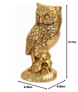 Estatua de Búho Hecha a Mano en Latón Macizo, Figura Decorativa de Pájaro, Escultura de Animal Vintage, Búho de la Suerte, Decoración para Mesa de Oficina u Hogar, Regalo - Product Image 3