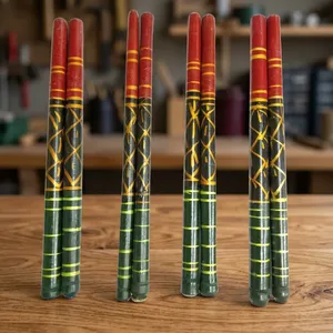 Bâtons de Dandiya en bois colorés, paires de Dandiya traditionnelles pour la danse Garba, Dandiya en bois poli pour le festival Navratri, Dandiya en plastique coloré - Product Image 5