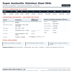 <span class=keywords><strong>904L</strong></span> UNS N08904 Super Austenitischer Edelstahl Rohrflansch EN 1092-1 DIN PN6 bis PN40 Typ <span class=keywords><strong>01</strong></span> 05 11 für die Chemieindustrie - Product Image 2