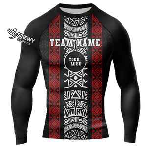 Rashguards personnalisés de haute qualité, respirants, à manches longues, MMA unisexe, avec séchage rapide, en Spandex/Polyester et logo personnalisé - Product Image 6