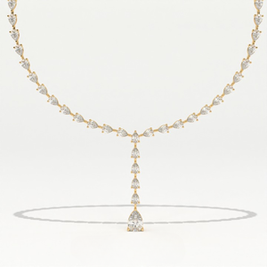 Collar de Lujo con Diamante Cultivado en Laboratorio Aarinya, Chapado en Oro de 9K, Corte Pera, Estilo Solitario en Forma de Lágrima - Product Image 1