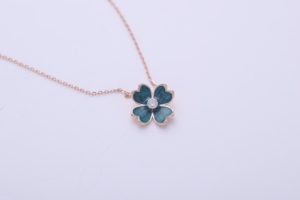 Pendentif fleur de luxe en argent sterling 925 massif, pendentif floral en émail, bijoux pour femmes, cadeau - Product Image 3