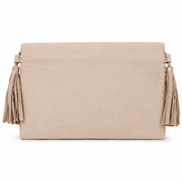 Bolso de mano de lujo con borlas de cuentas de cristal hechas a mano para mujer, cartera de noche de diseñador, cierre de botón, venta al por mayor OEM ODM