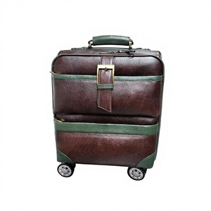 Sac de voyage en cuir véritable 100 % écologique, de haute qualité, facile à déplacer, avec fermeture éclair, léger, grande capacité, pour le sport - Product Image 1