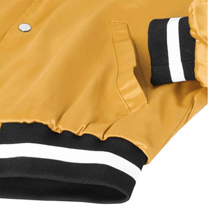 High Quality Satin <b>Bomber</b> <b>Jacket</b> For <b>Men's</b> Long Sleeve Button Up Lightweight Windproof Winter <b>Jacket</b> For Adult - Product Image 6