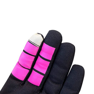Daizen Star Motocross Full <b>Finger</b> Nylon Print Gloves Black Pink Breathable Hook Loop Closure Unisex Outdoor Racing Gloves - Product Image 2