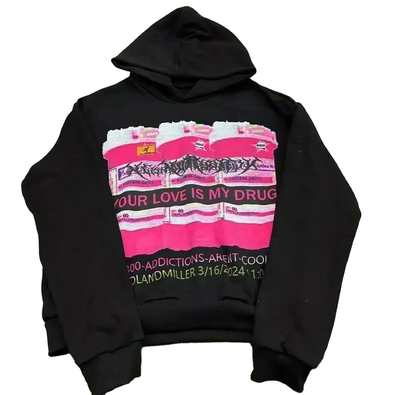 Drolandmiller Punk Goth Hip Hop Women's Fleece Hoodie