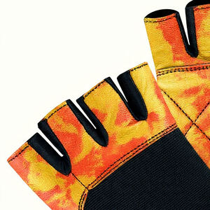 Gants d'haltérophilie imprimés pour entraînement, gants de fitness demi-doigts avec support de poignet, antidérapants en cuir, par sublimation - Product Image 3