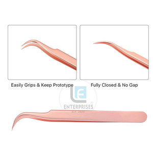 Pinces à cils professionnelles en acier inoxydable réutilisables et durables avec une préhension parfaite, longueur 10 mm - Product Image 3