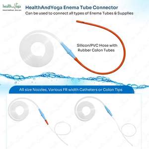 Conector de paso HealthAndYoga para tubos de enema, compatible con mangueras de 8 mm y 16 mm, con crestas graduales, adaptador de manguera de enema reemplazable, para uso doméstico, ISO - Product Image 3