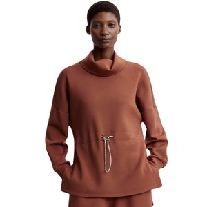 Nueva Llegada, Sudadera Extra Grande Personalizada con Parches Invernales para Mujer, Cintura Ajustada, Cuello Alto Irregular, 100% Algodón - Product Image 1