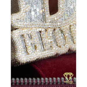 Luxury Custom D <b>Initial</b> Pendant Full Iced Hip Hop <b>Necklace</b> Personalized Letter Charm Gold Plated 925 Sterling <b>Silver</b> Trisha - Product Image 5