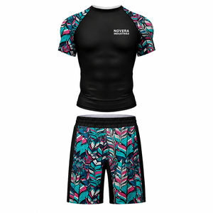 Conjunto de Equipamiento de BJJ NoGi de Alta Calidad para Hombre, Camiseta y Pantalones Cortos con Estampado por Sublimación, Tejido Transpirable de Secado Rápido, Colores Personalizados para Artes Marciales - Product Image 1