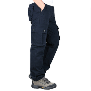 Pantalones Cargo Casuales de Hombre de Alta Calidad al por Mayor con Seis Bolsillos, 100% Algodón, Tiro Medio, Holgados, Lavado Claro, con Logo y Botones en la Cintura - Product Image 5