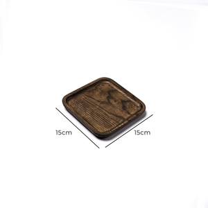 Plateau carré en chêne artisanal et écologique - Design rustique minimaliste, qualité alimentaire, plateau utilitaire de qualité commerciale pour la restauration - Product Image 2