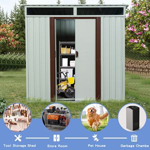 Casetta da Giardino in Metallo Bianca 1,8m x 1,5m per Organizzazione Ottimale ed Estetica - Product Image 3