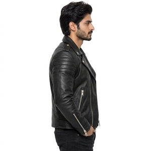 Veste en cuir pour homme, vêtements pour homme, vêtements d'extérieur, veste en cuir épaisse, service OEM, qualité supérieure, vente en ligne, tendance - Product Image 4