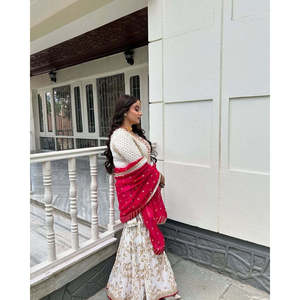 Conjunto de traje XL para fiesta con hilo y trabajo de secuencia - Product Image 5