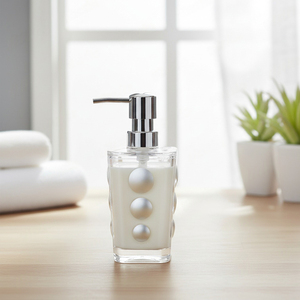 [Holar] Taiwan-made Commercial <b>Bathroom</b> <b>Accessories</b> 10oz Silver Dots Acrylic Soap Pump for Hotel Hospitality Supplies - Product Image 4