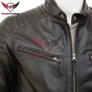 Chaqueta de Cuero Genuino Negra para Hombre, Corte Ajustado, Estilo Motero, Cafe Racer, Abrigo de Piel de Vaca, Prenda Exterior Clásica Personalizada, Nueva Colección de Invierno - Product Image 2