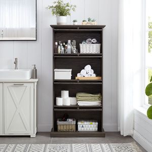 Vitrine en verre à 4 niveaux pour le rangement dans le salon, avec portes en verre rabattables pour jouets, figurines, objets de collection - Product Image 5