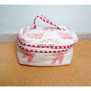 Modern Eco-Friendly Cotton Fabric Floral Print 3-Piece <b>Case</b> for Women Makeup Artists Zipper Closure Lightweight Fashion Style - Product Image 3