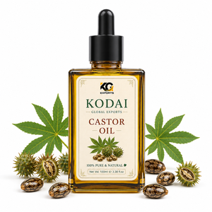 Aceite de Ricino 100% Puro y Natural, Prensado en Frío, Líquido para el Cuidado del Cabello y la Piel, 110 ml, Enchufe Estadounidense, Botella de Exportación, Tamil Nadu - Product Image 1