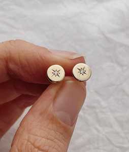 Star Set Diamond Stud <b>Earrings</b> 14K 18K Solid Gold Wholesale Flush Gypsy Set Lab Grown Push Back Everyday Minimalist Tiny Studs - Product Image 4