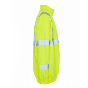 Men & Women Unisex Fleece Work <b>Jacket</b> 1/4 Quarter Zip Front Roadway Safety Solid Direct Supply From Pakistan - Product Image 3