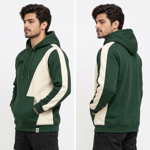 Men Pullover <b>Hoodie</b> <b>Lightweight</b> Fleece Fabric Warm Texture Breathable Construction Relaxed Fit Casual Everyday Streetwear OEM - Product Image 4