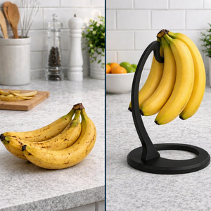 Wooden Banana <b>Hanger</b> <b>Stand</b> Countertop Fruit Holder Kitchen Storage Organizer Heavy Duty Banana Rack Modern Produce Holder - Product Image 4