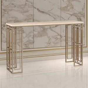 Handcrafted Metal <b>Console</b> <b>Table</b> with Marble Top Modern Design Luxury Living Room Furniture Customizable Easy to Clean - Product Image 2