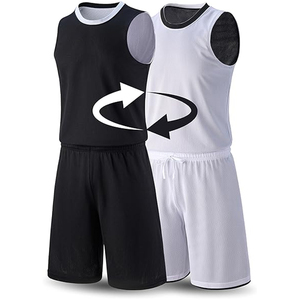 ชุดบาสเก็ตบอลแบบกลับด้านได้ เสื้อและกางเกงขาสั้น ผลิตจากโพลีเอสเตอร์ 100% เอวยางยืด รับสกรีนโลโก้ ชื่อ และหมายเลข ด้วยเทคนิคการพิมพ์แบบ Sublimation - Product Image 1