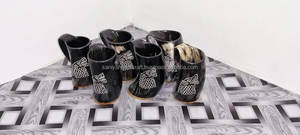 100% tasse en corne à boire sculptée personnalisée sans fuite Style artisanal Design animal artisanat naturel poli pour les mariages - Product Image 2