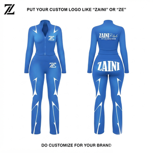 Ensemble de survêtement d'hiver pour homme ZAINI, 350g, 100% coton interlock respirant, panneau bleu, logo personnalisé, streetwear, vêtements de sport - Product Image 1