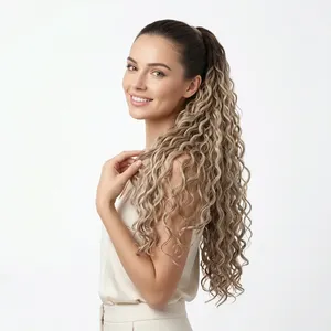 100% Remy Weft <b>Curly</b> Hair Natural Wave Texture Human Hair Weft - Product Image 1