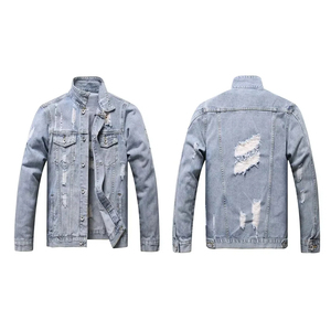 New Fashion Wholesale 2026 Plain Men Denim Jackets Wholesale Top Quality <b>Jeans</b> Jackets for Sale High Quality - Product Image 1