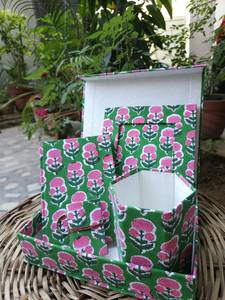Wholesale Hand Block Printed Paper Silk Screen Printed Floral <b>Pencil</b> <b>Holder</b> Eco Friendly <b>Desk</b> Organizer Artisan Office - Product Image 3