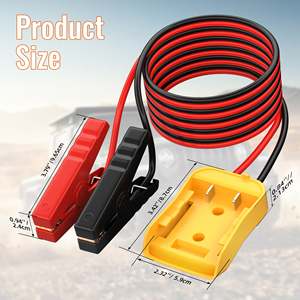 20V <b>Battery</b> Adapter 2FT Jumper <b>Cables</b> Car Jump Starter 12V Power <b>Cable</b> - Product Image 1