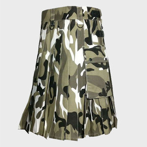 Kilt utilitaire camouflage urbain pour hommes, kilt cargo en coton avec poches OEM ODM 2026 - Product Image 3