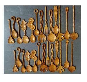 Espátula en forma de corazón de alta calidad, cucharas para servir, utensilios de madera dorados, utensilios de cocina, vajilla, decoración de jardín para el hogar, juego de regalo - Product Image 3