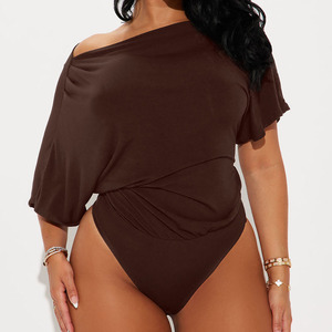 Combinaison Courte Respirante à Manches Courtes Effet Sculptant Uni pour Femme – Idéale pour Tenues Formelles et Décontractées – Collection Hot Sale - Product Image 1