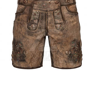 Shorts en cuir traditionnels bavarois pour hommes, costume d'Oktoberfest, pour festivals et fêtes - Product Image 3