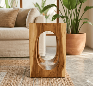 Modern Minimalist Solid Suar Wood <b>Stool</b> Handmade Natural Grain Side Table Durable Pedestal Stand For Living Room Home Decoration - Product Image 1