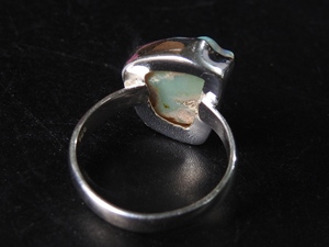 Australian <b>Opal</b> Natural Polished Rough Silver Classic Bezel Setting Wedding <b>Ring</b> Gift for Her Fashionable Jewelry New Arrival - Product Image 5